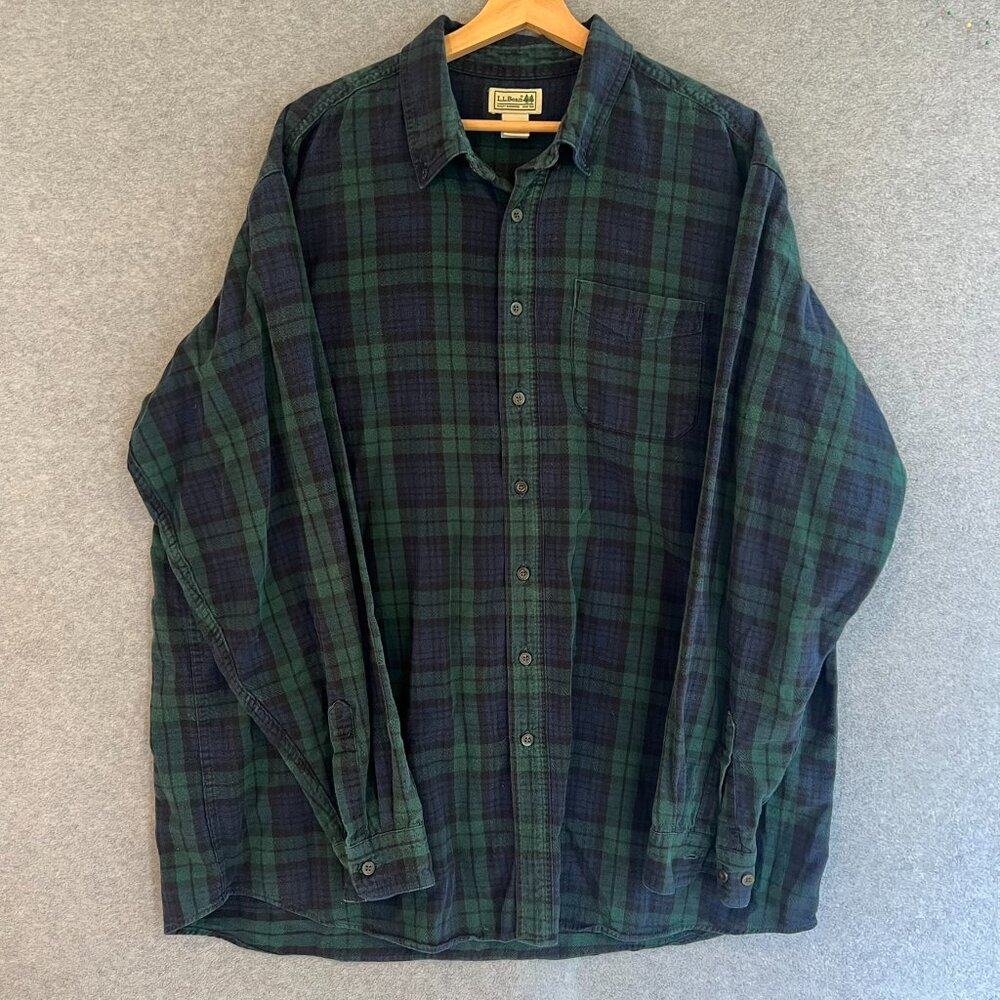 LL Bean Men's Cotton Flannel Shirt Size 2XL Tall